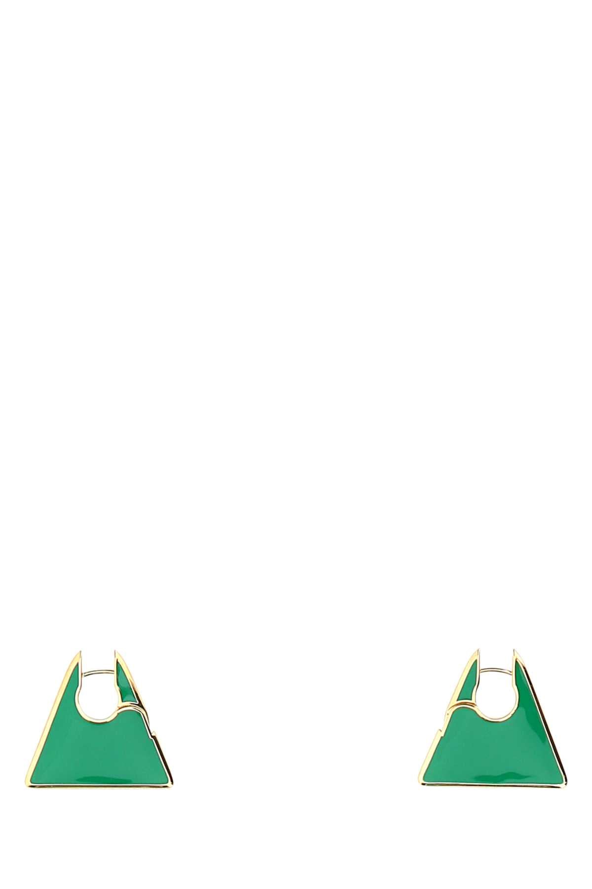 Bottega Veneta Women's Silver Earrings in Green - view 1