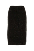 Bottega Veneta Women's Wool Rib Midi Skirt in Black - view 1
