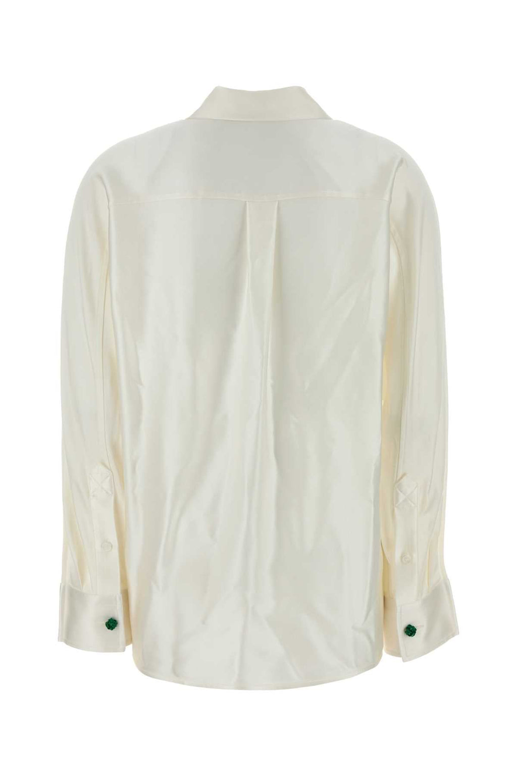 Bottega Veneta Women's Silk Button Shirt in Cream - view 2