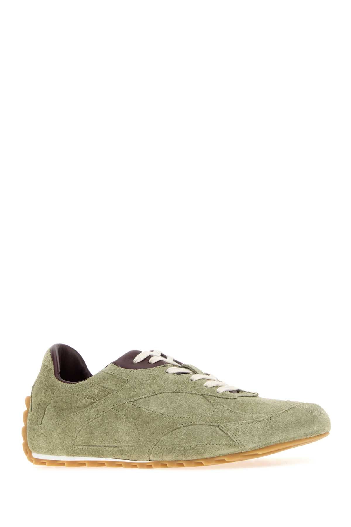Bottega Veneta Women's Suede Orbit Sneakers in Khaki - view 2