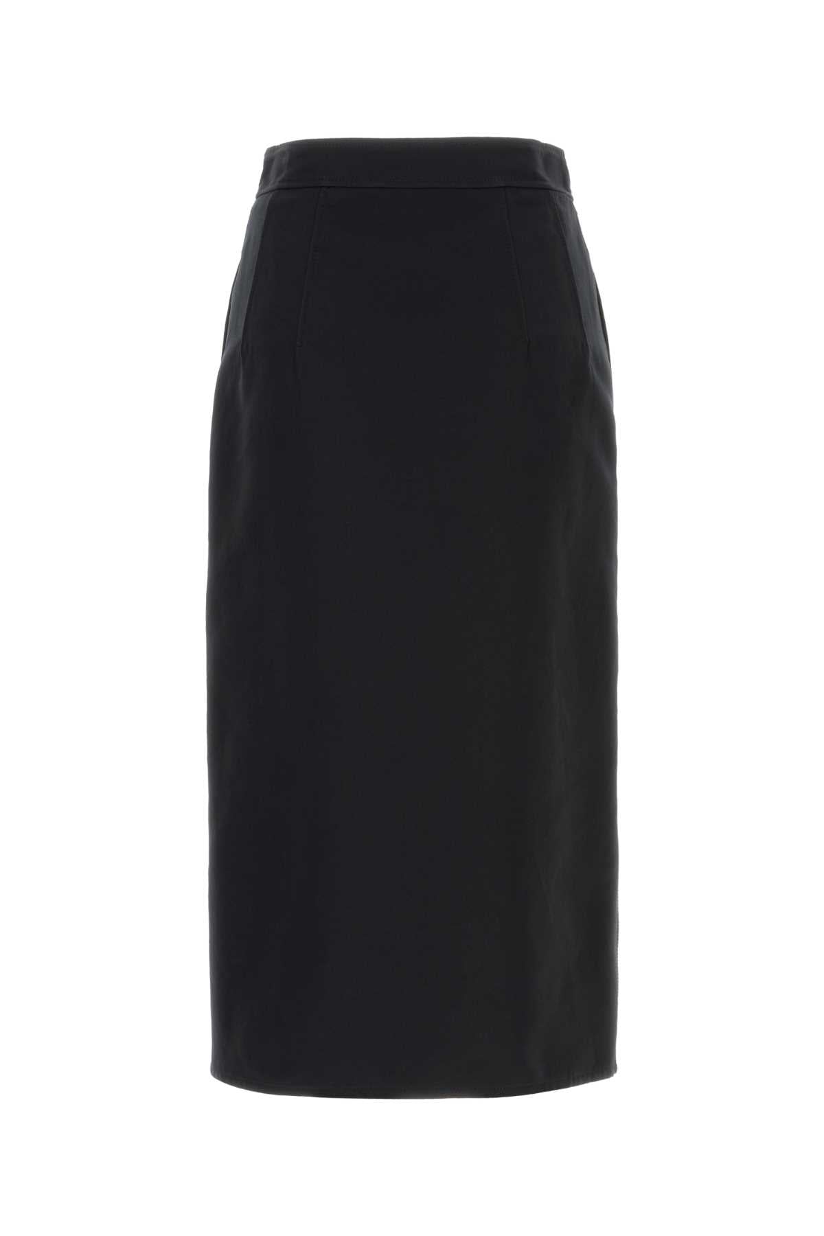 Bottega Veneta Women's Cotton Pencil Skirt in Black - view 2