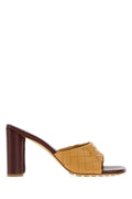 Bottega Veneta Women's Lambskin Mules in Beige/Burgundy - view 1