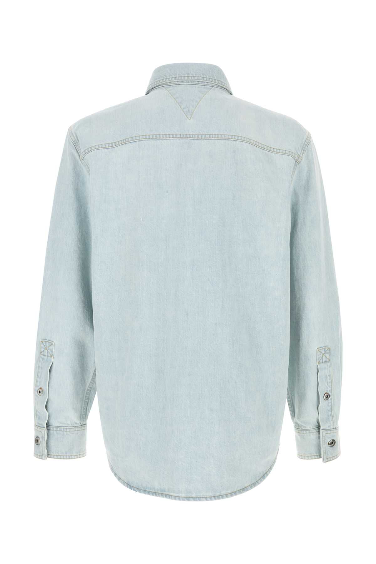 Bottega Veneta Men's Cotton Denim Shirt in Light Blue - view 2