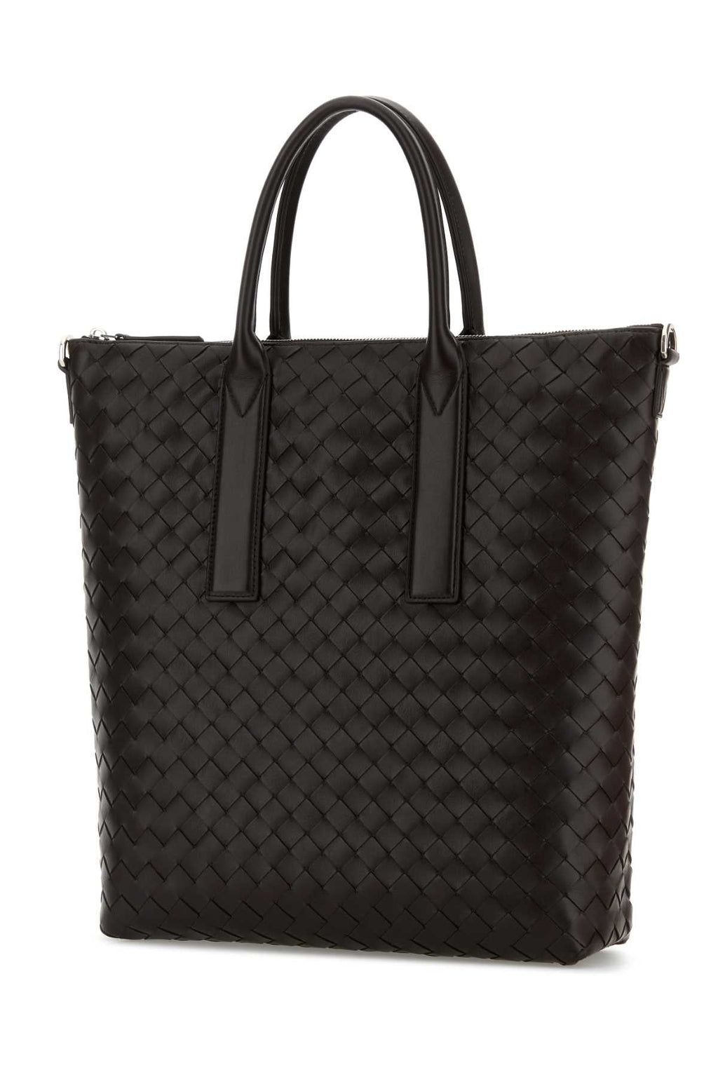 Bottega Veneta Men's Woven Leather Tote in Black - view 2