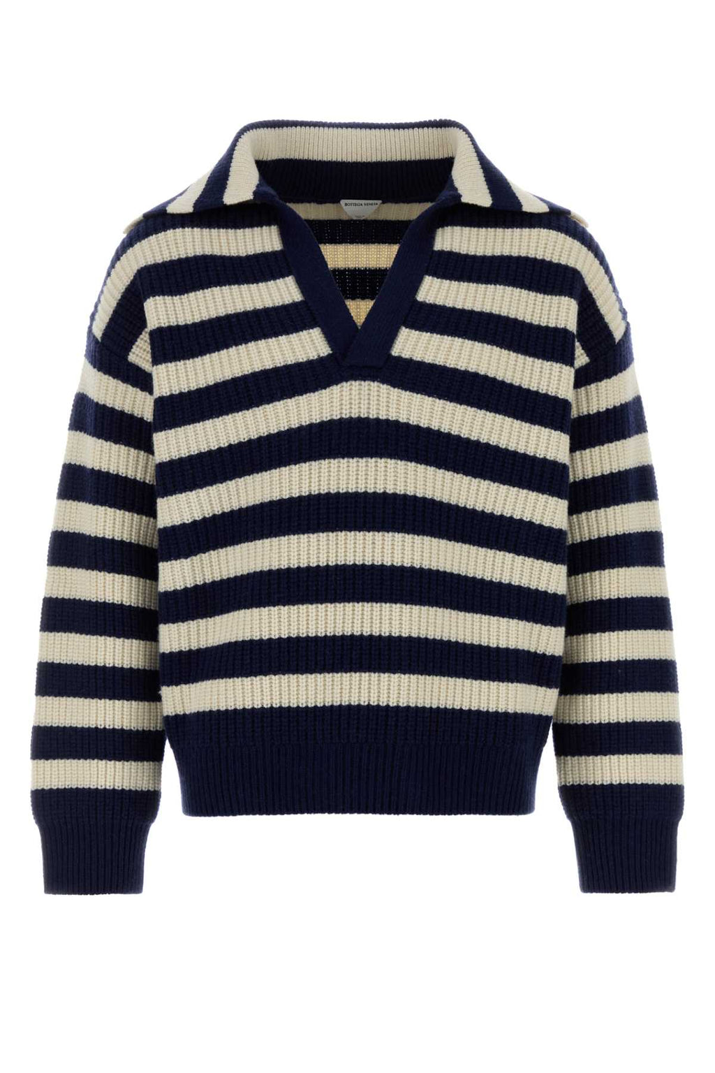 Bottega Veneta Men's Striped Cashmere Polo in Blue - view 1