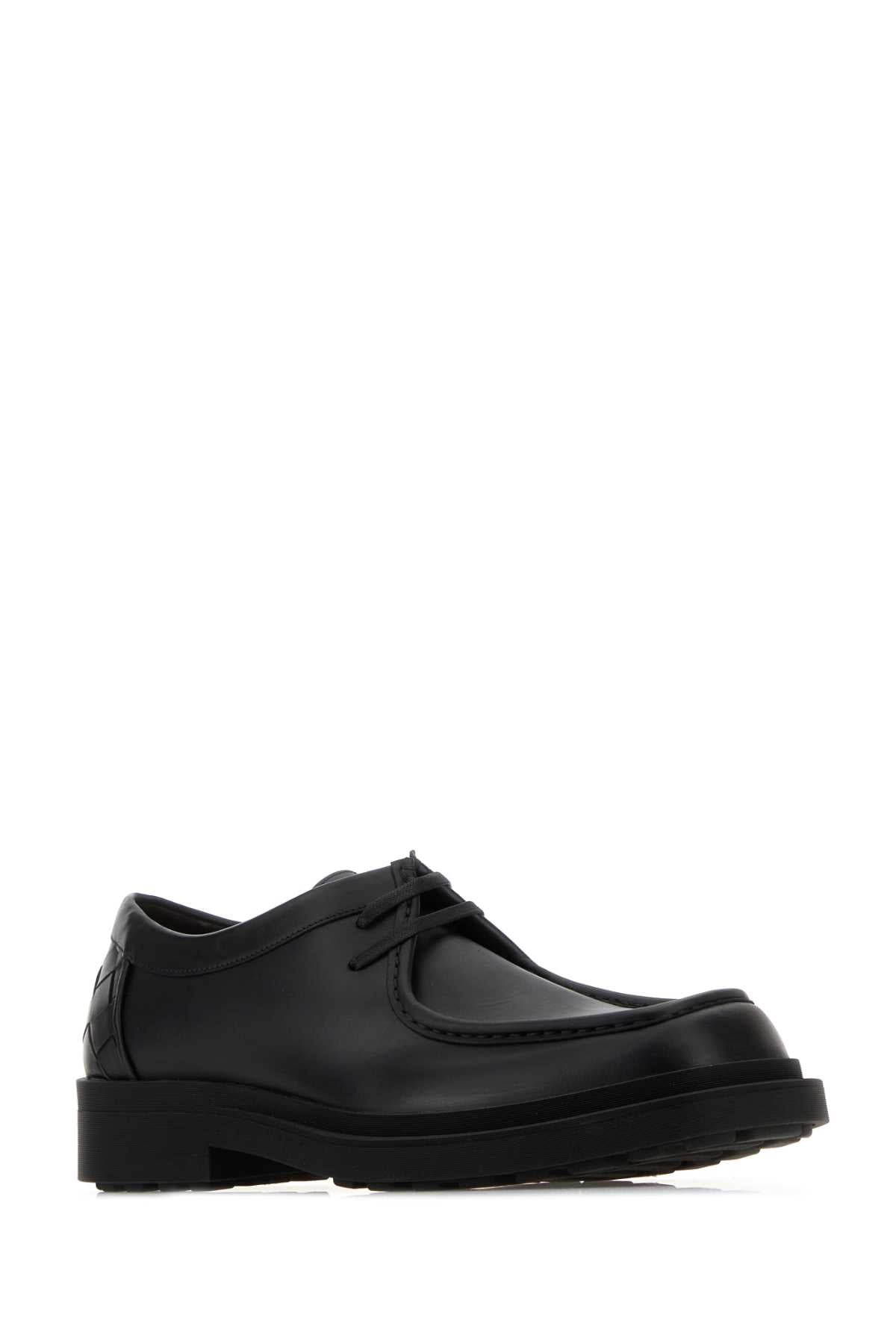 Bottega Veneta Men's Leather Lace-Up Shoes in Black - view 2