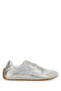 Bottega Veneta Men's Metallic Leather Sneakers in Silver - view 1