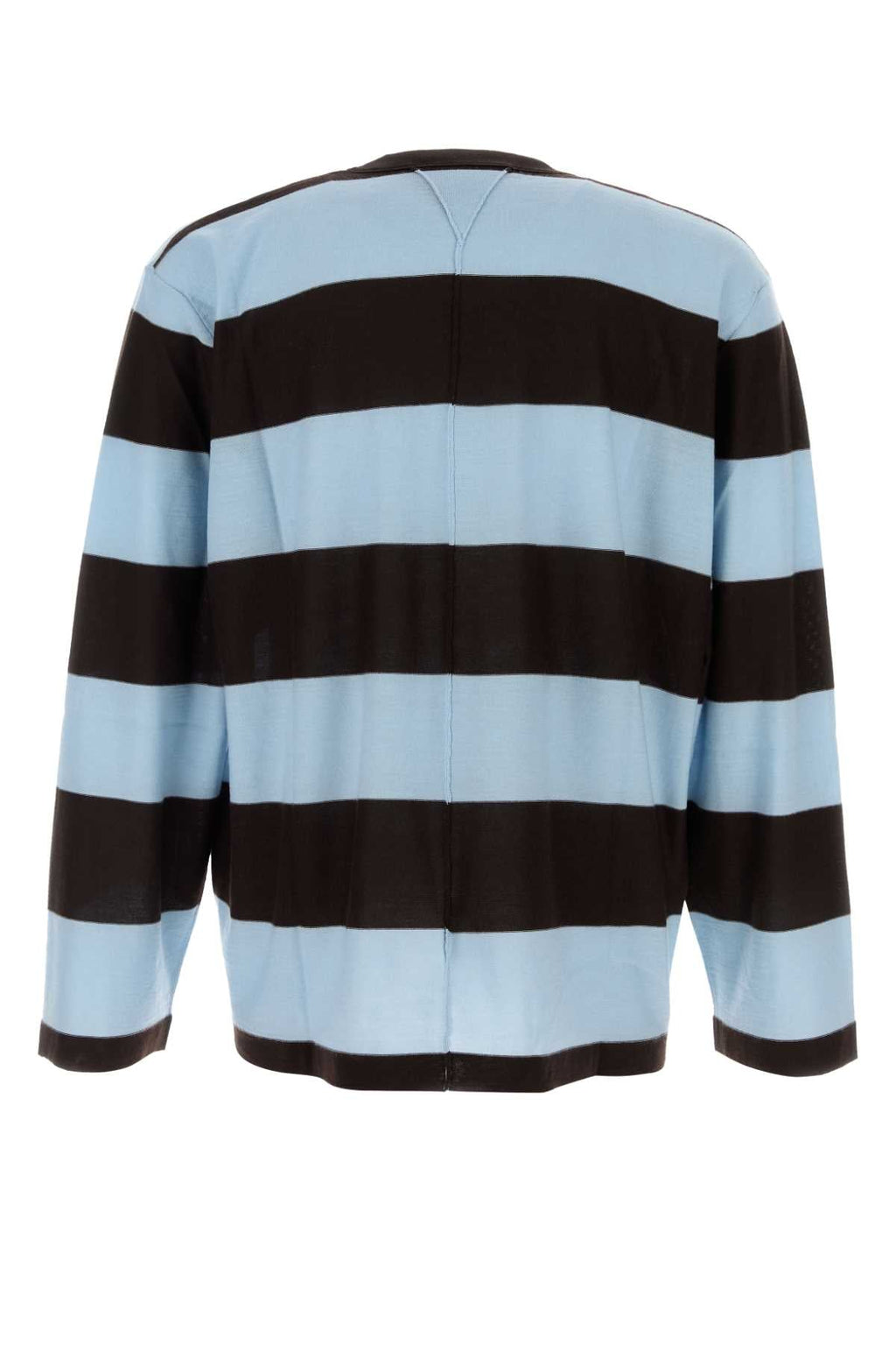Bottega Veneta Men's Striped Knit Sweater in Light Blue - view 2