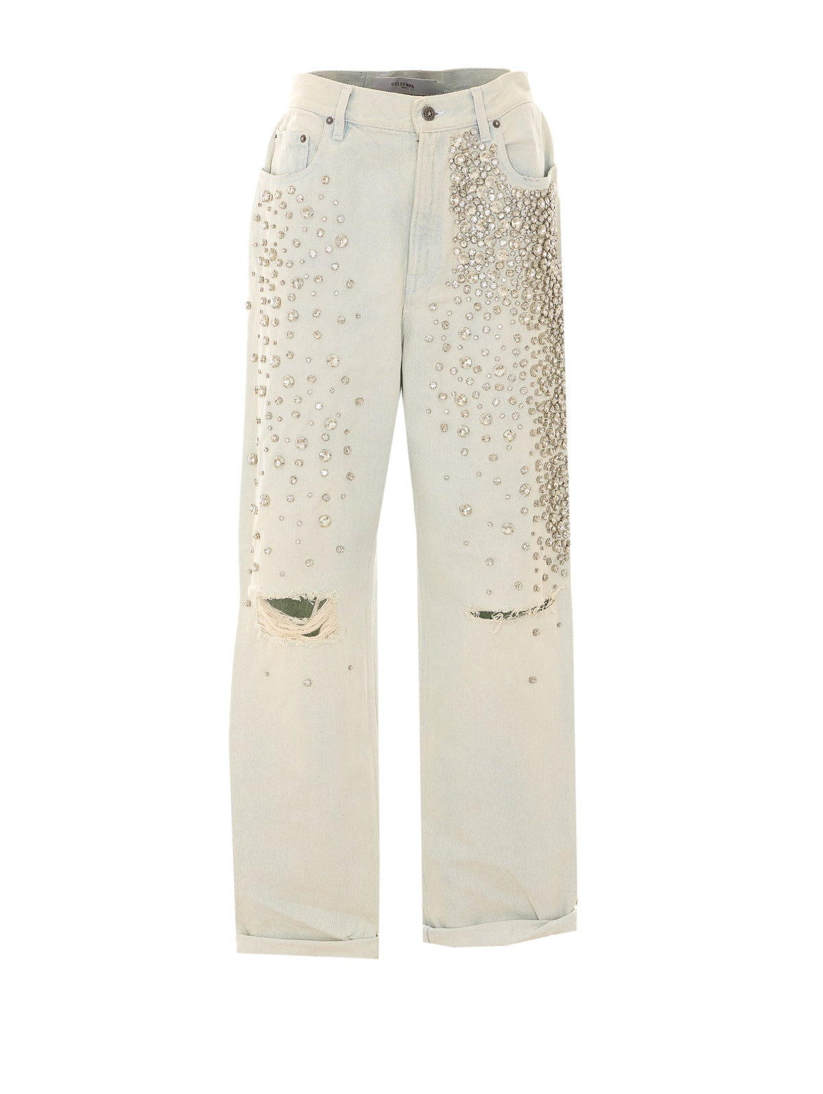 Golden Goose Women's Cabochon Crystals Jeans in Denim Blue - view 1