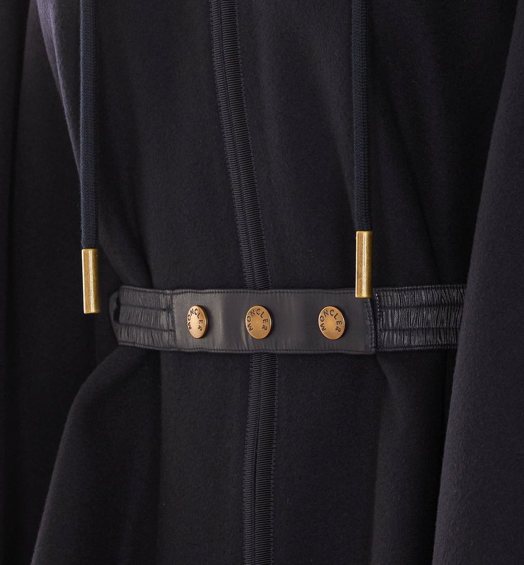 Moncler Women's Cape in Blue Wool - view 2