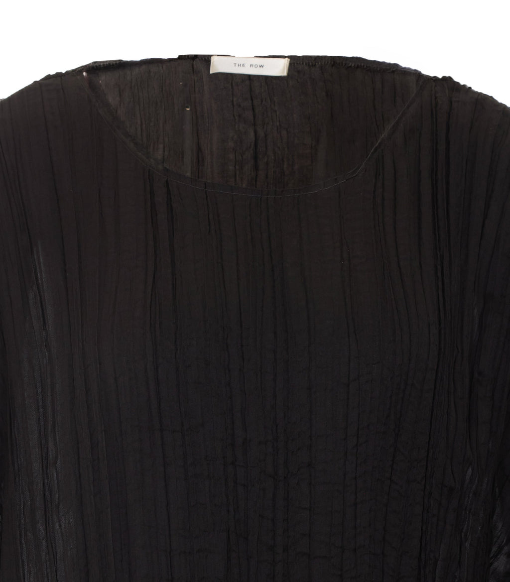 The Row Women's Catena Top in Black Silk - view 4