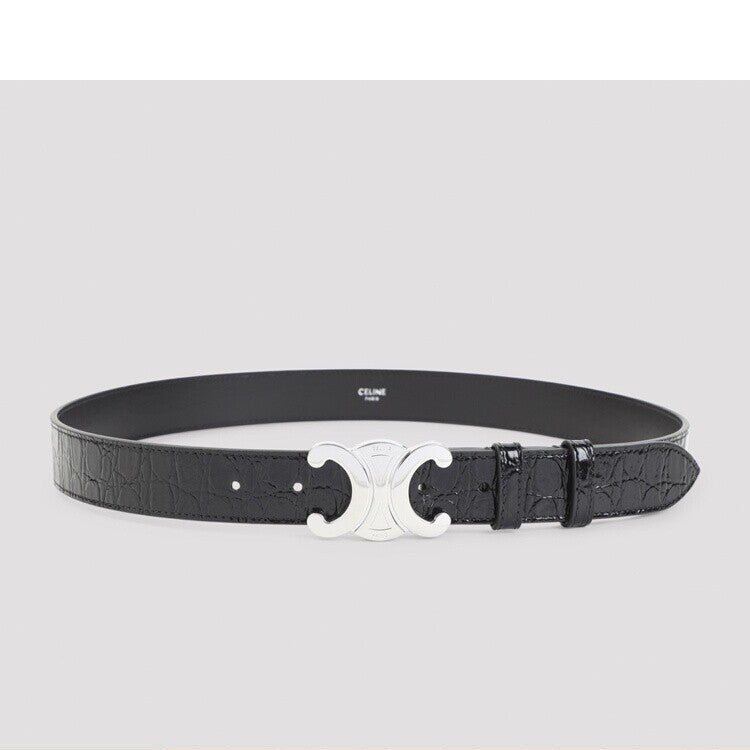 Celine Men's Triomphe Belt in Black