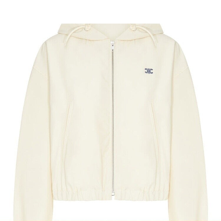 Celine Women's Logo Coat in White