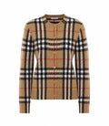 Burberry Women's Check Cashmere Cardigan in Beige - view 1