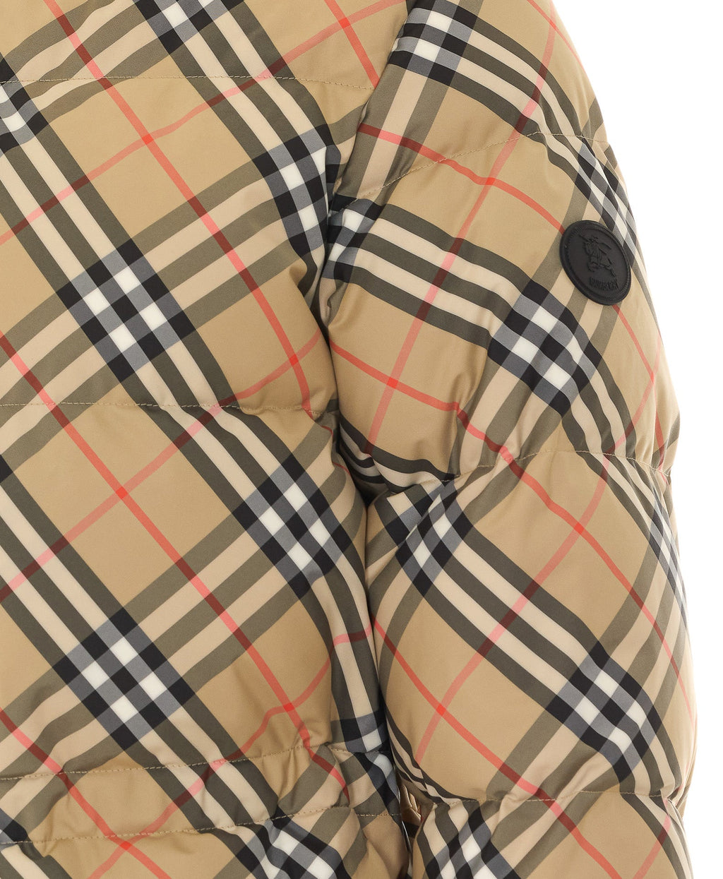 Burberry Women's Check Down Jacket in Beige Polyester - view 2