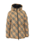 Burberry Women's Check Down Jacket in Beige Polyester - view 1