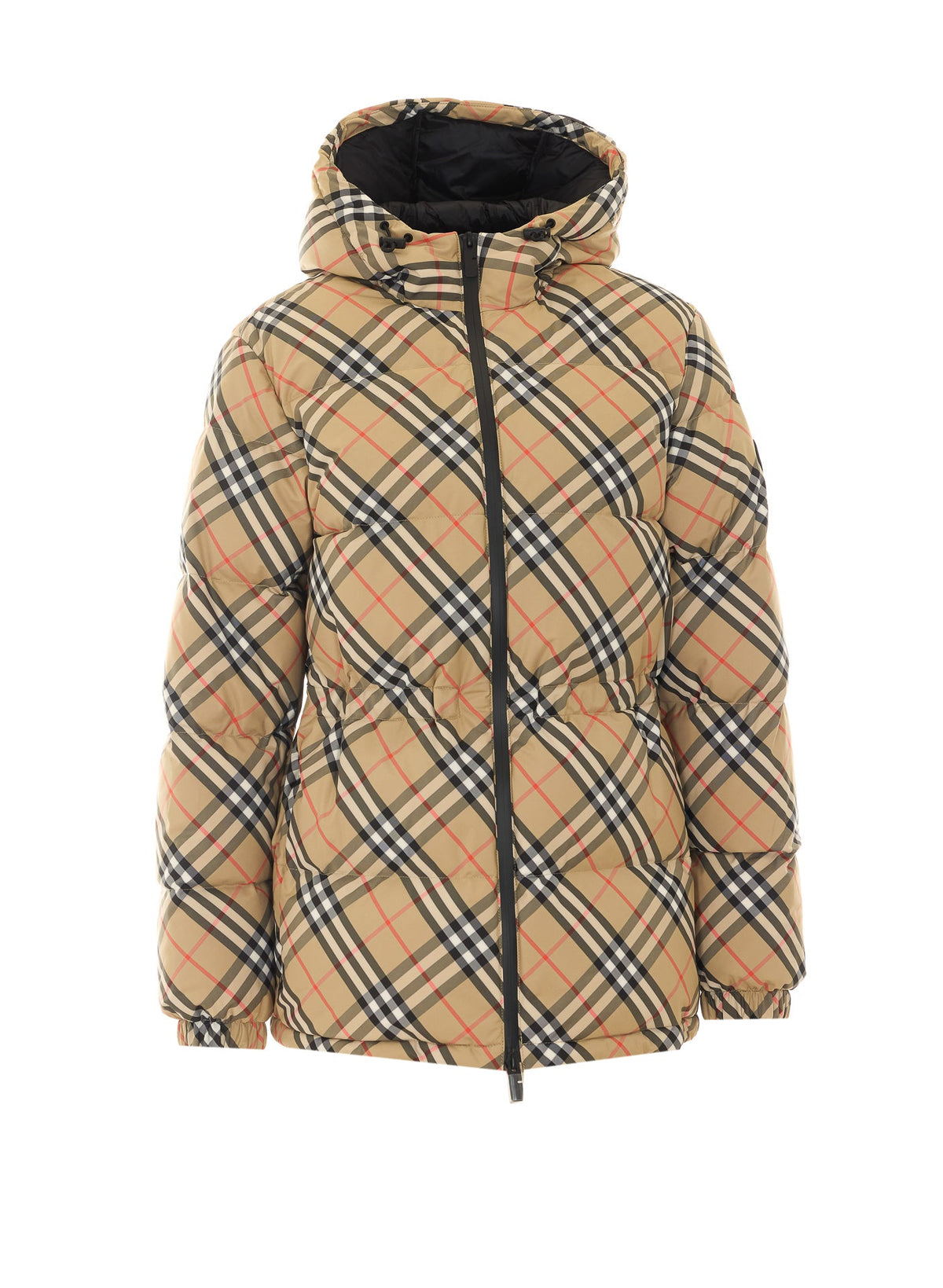 Burberry Women's Check Down Jacket in Beige Polyester - view 1