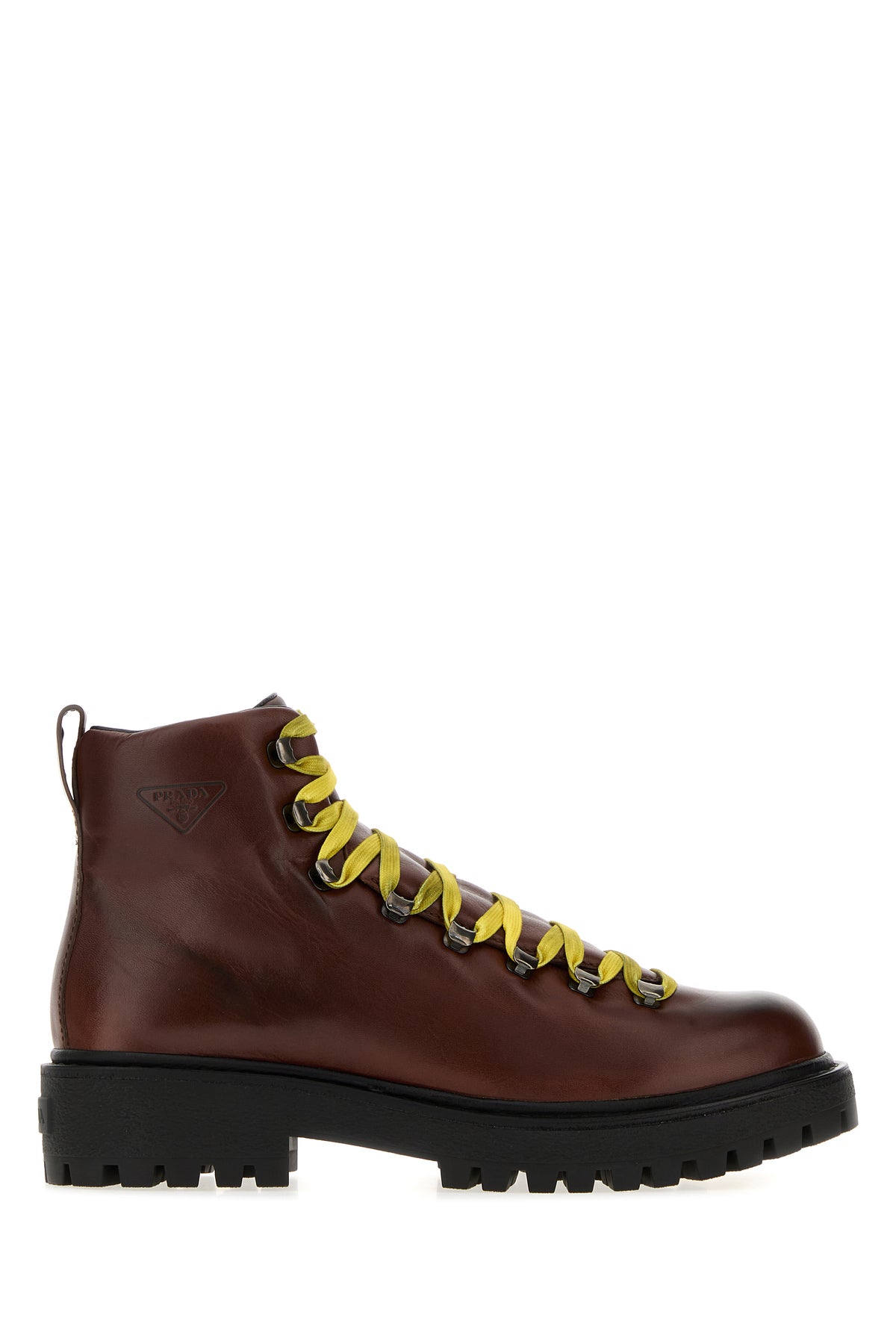 Prada Men's Leather Brixxen Ankle Boots in Chocolate - view 1
