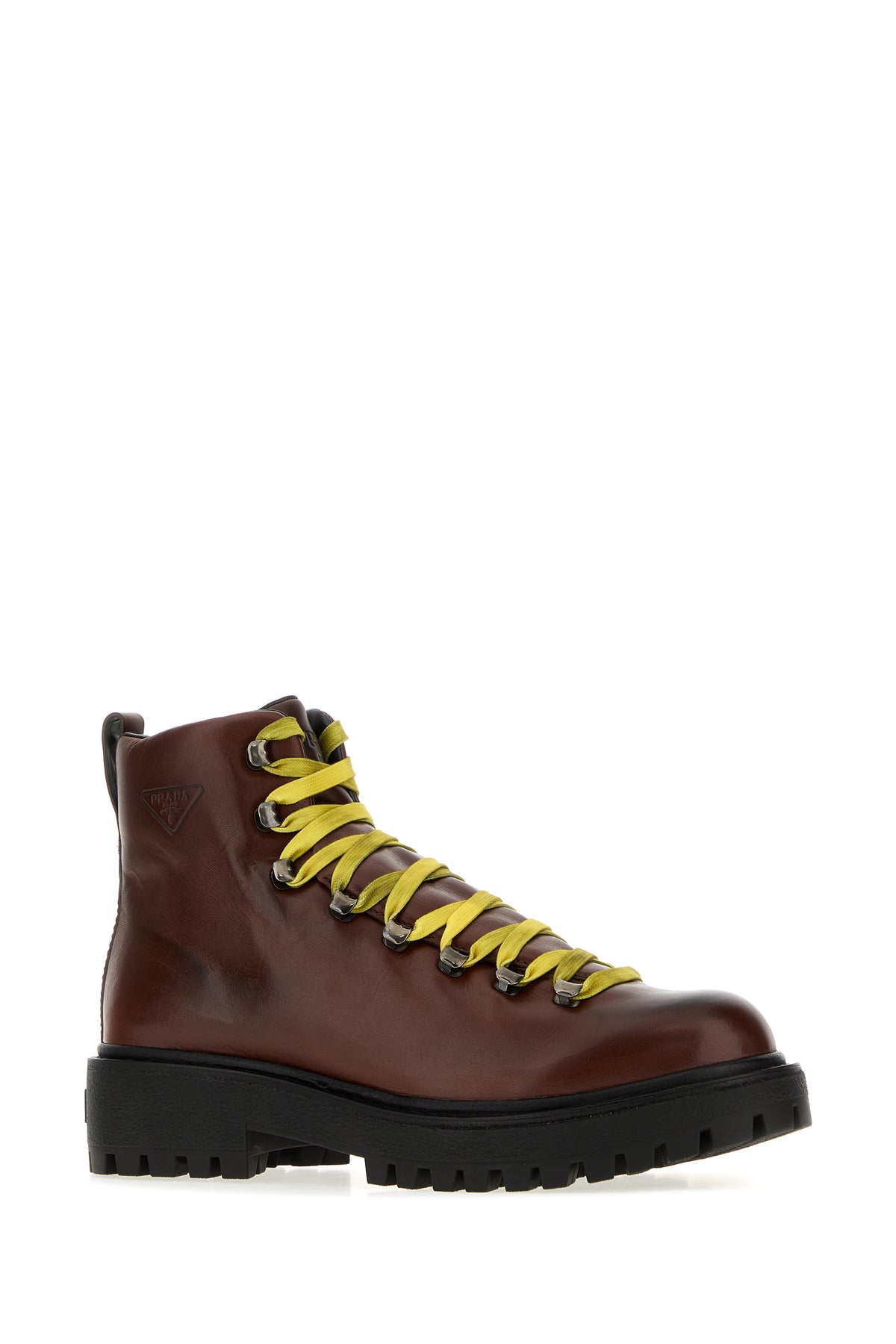 Prada Men's Leather Brixxen Ankle Boots in Chocolate - view 2