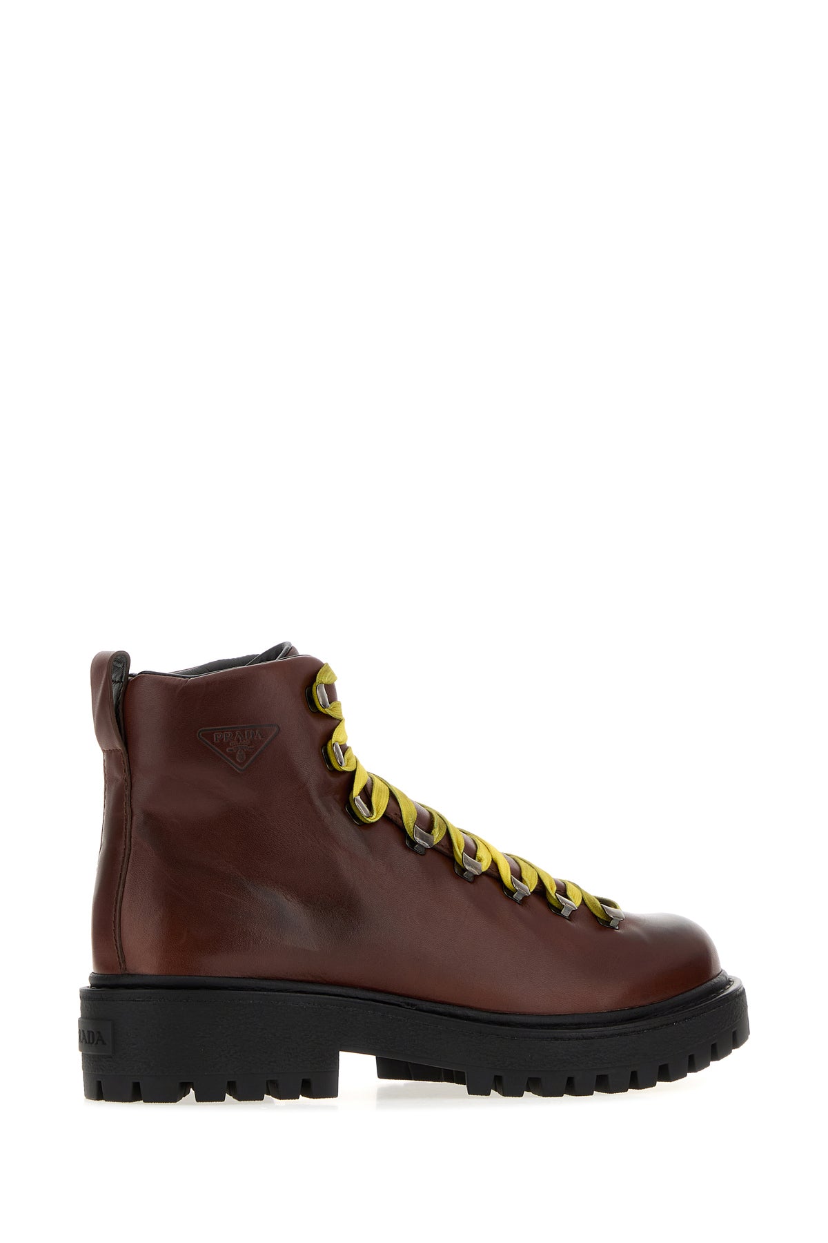 Prada Men's Leather Brixxen Ankle Boots in Chocolate - view 3