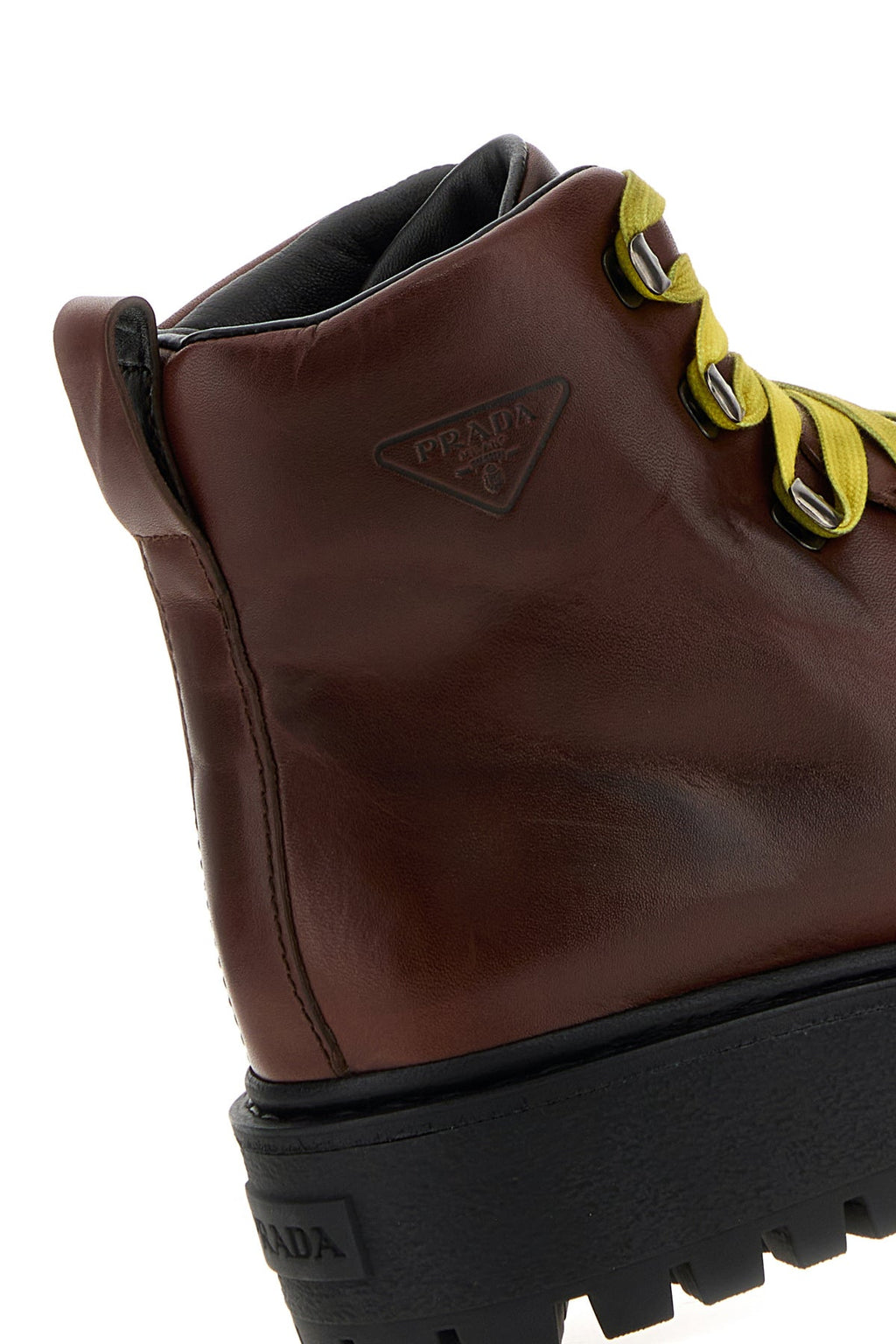 Prada Men's Leather Brixxen Ankle Boots in Chocolate - view 4
