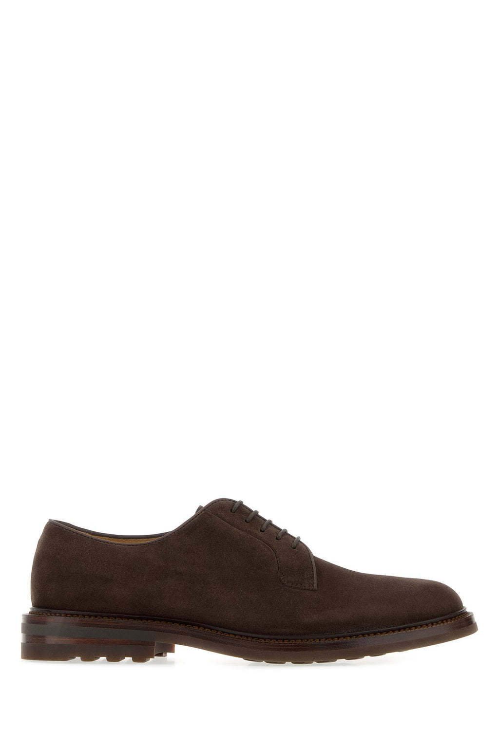 Brunello Cucinelli Men's Suede Lace-Up Shoes in Chocolate - view 1