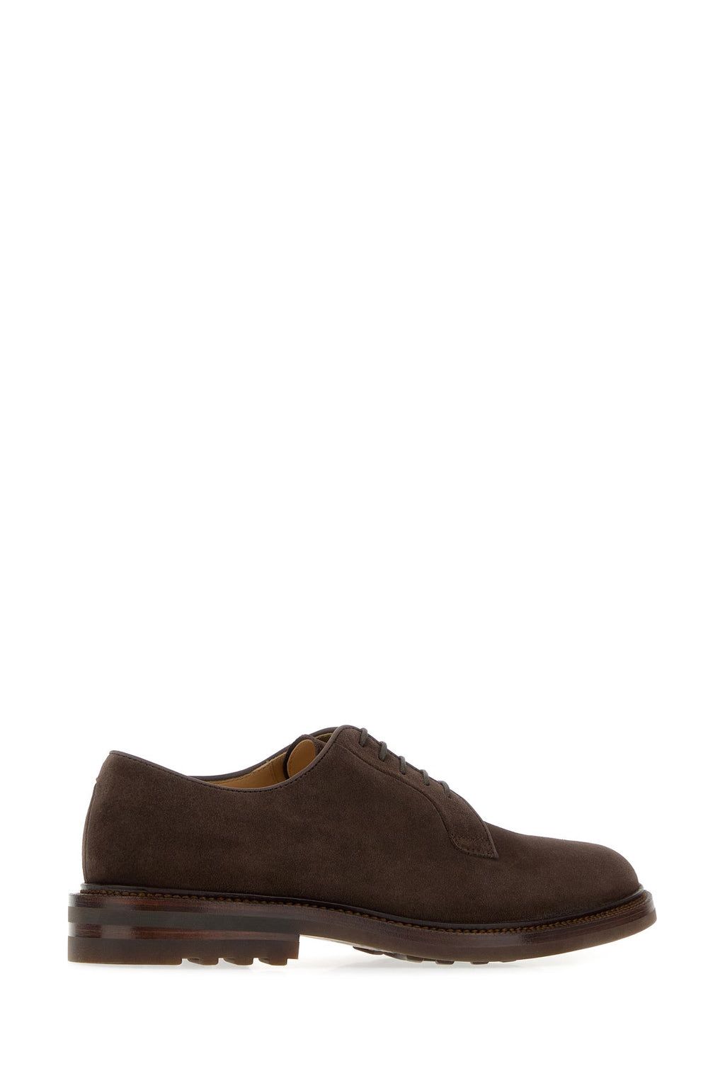 Brunello Cucinelli Men's Suede Lace-Up Shoes in Chocolate - view 3