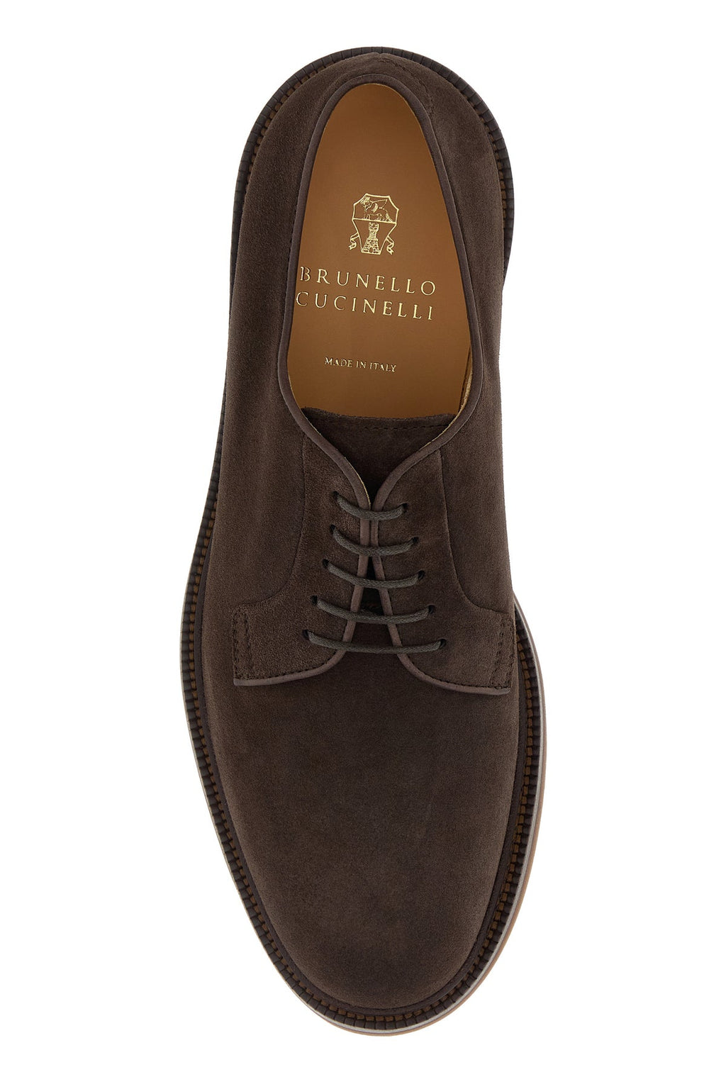 Brunello Cucinelli Men's Suede Lace-Up Shoes in Chocolate - view 4