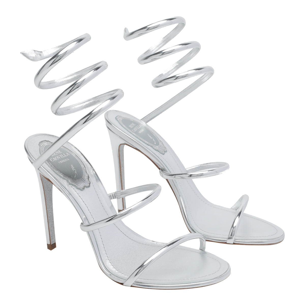 René Caovilla Women's Cleo Pump Sandals in Silver Leather - view 3