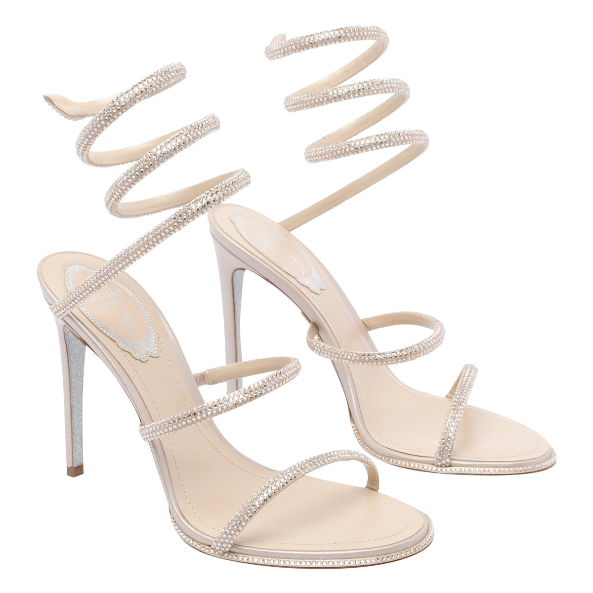 René Caovilla Women's Cleo Pump Sandals in Beige Leather - view 3