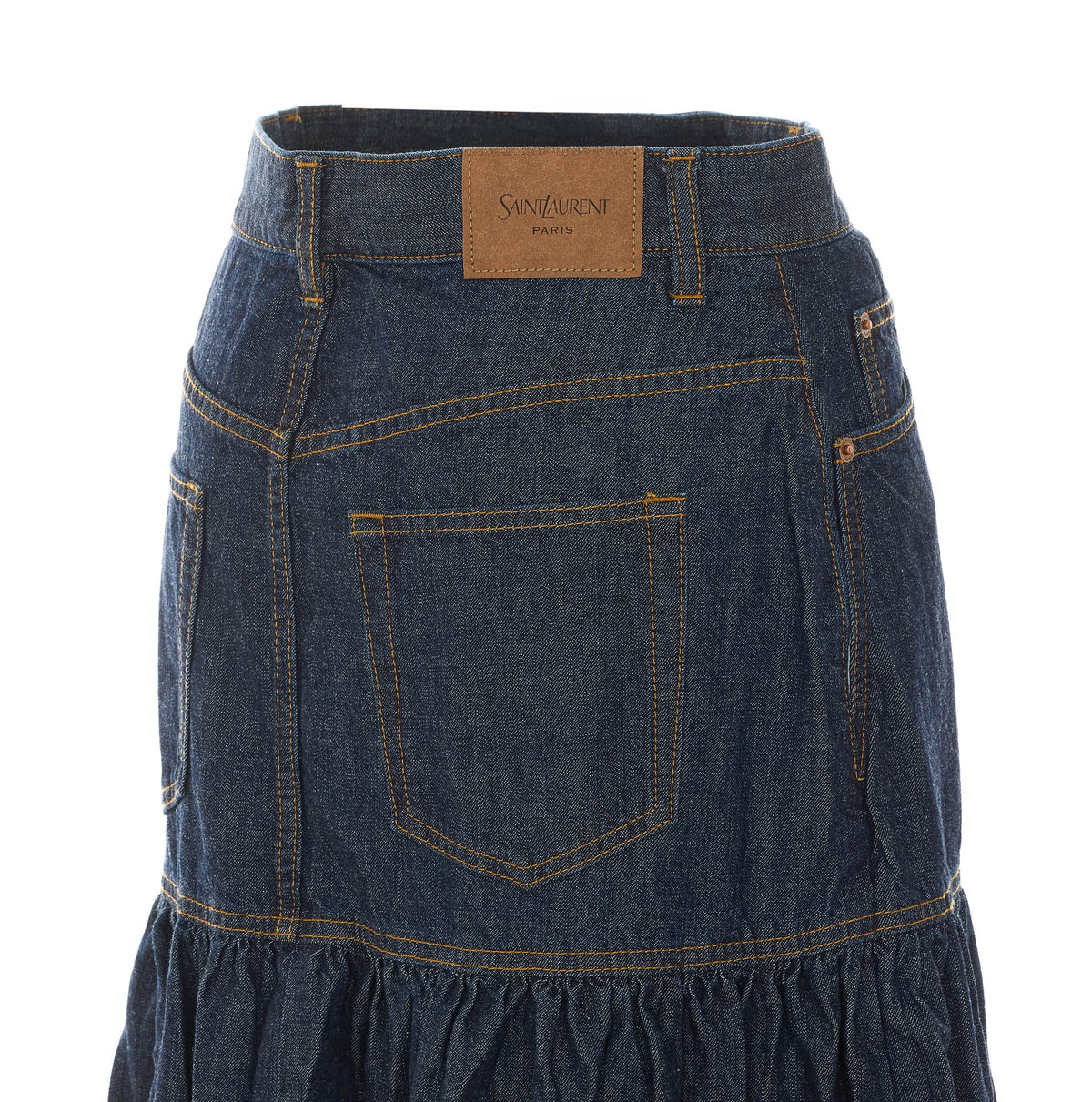 Saint Laurent Women's Country Denim Skirt in Denim Cotton - view 3