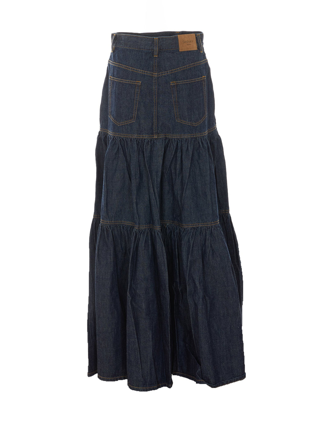 Saint Laurent Women's Country Denim Skirt in Denim Cotton - view 2