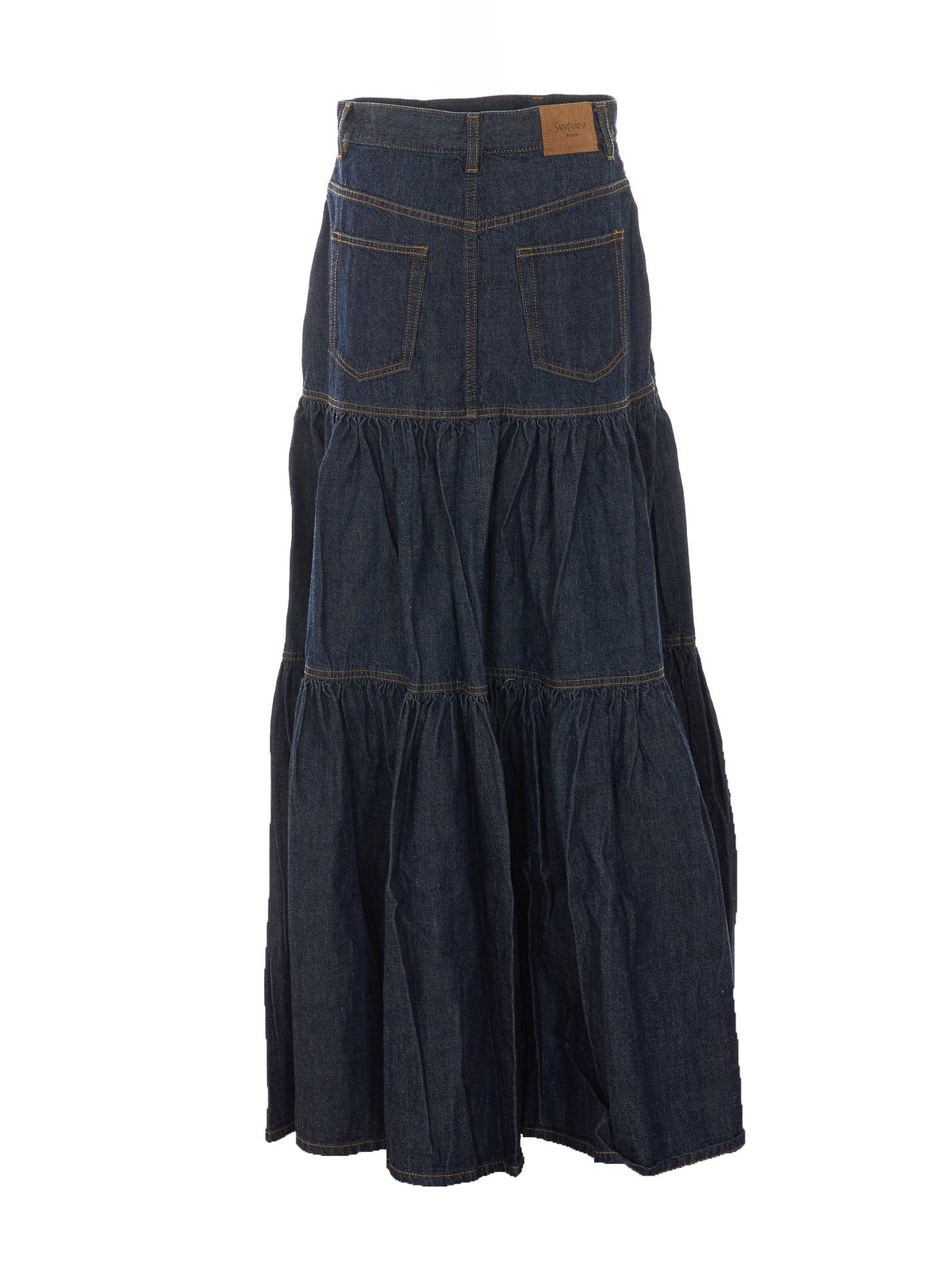 Saint Laurent Women's Country Denim Skirt in Denim Cotton - view 2