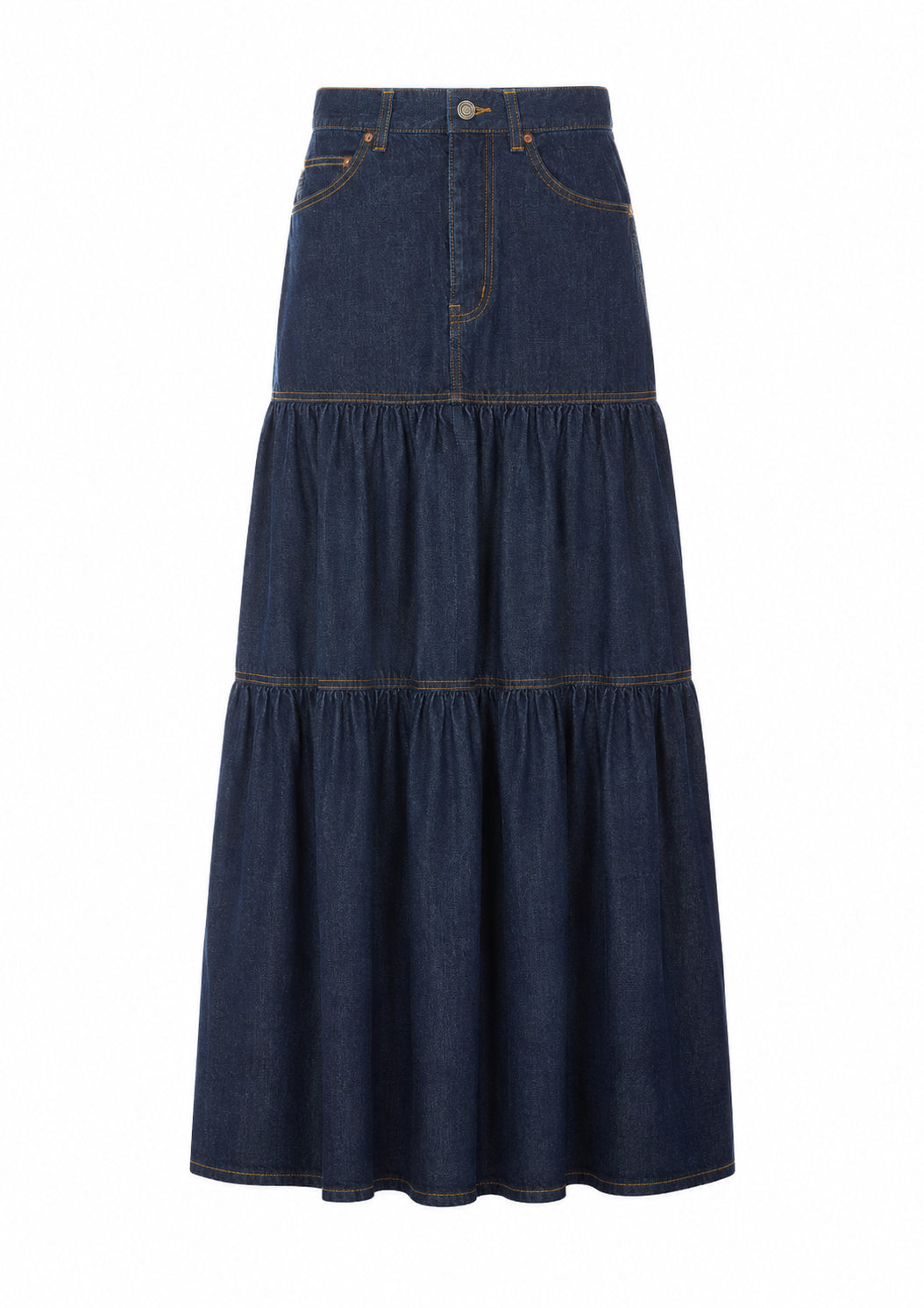 Saint Laurent Women's Country Denim Skirt in Denim Cotton - view 1