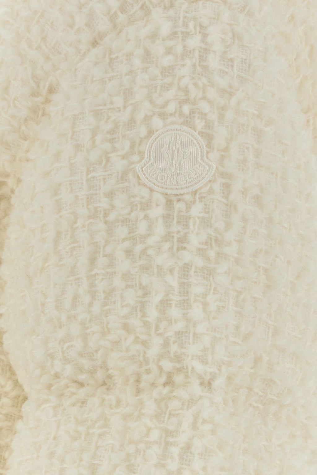 Moncler Women's Cristallin Boucle Down Jacket in Ivory