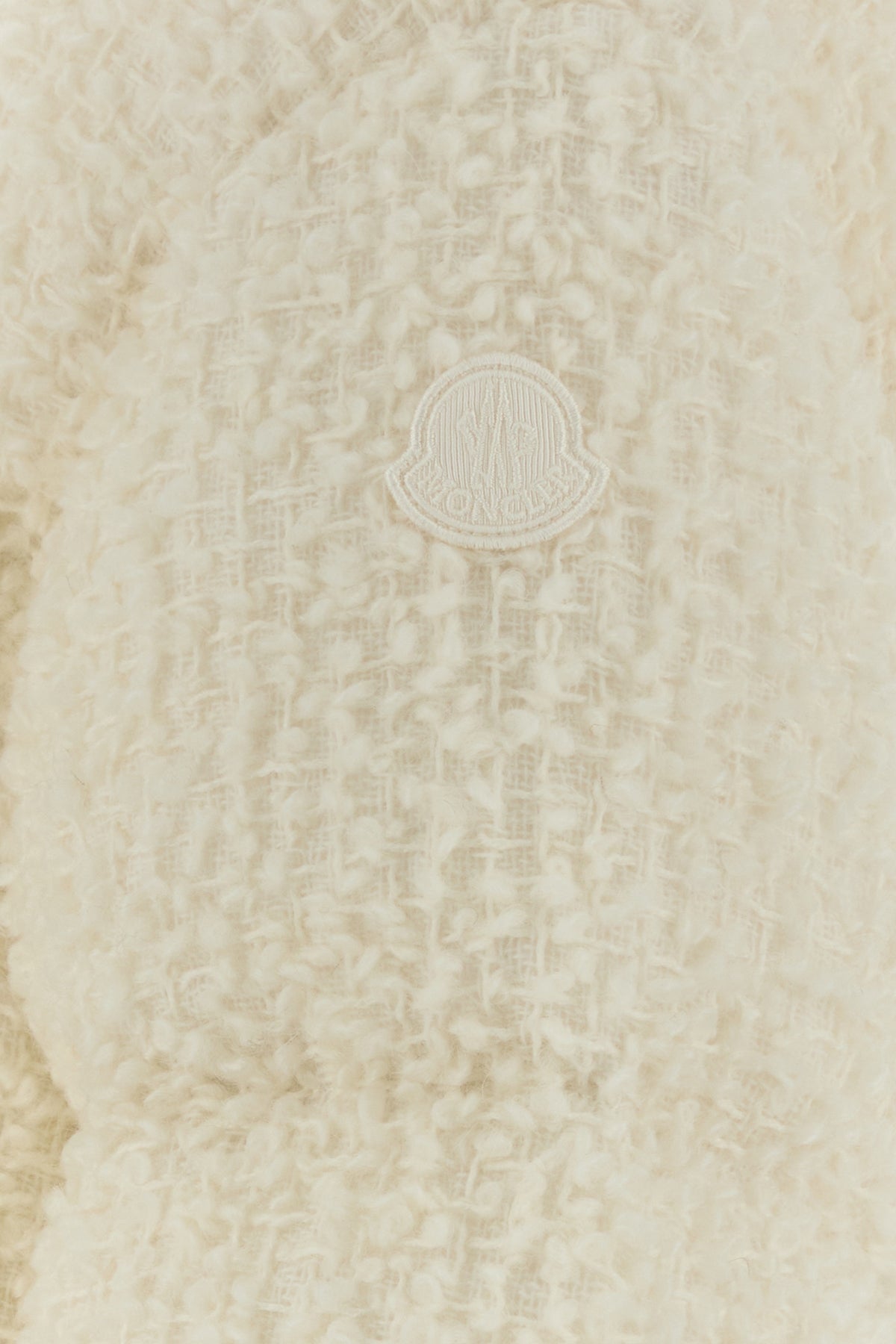Moncler Women's Cristallin Boucle Down Jacket in Ivory