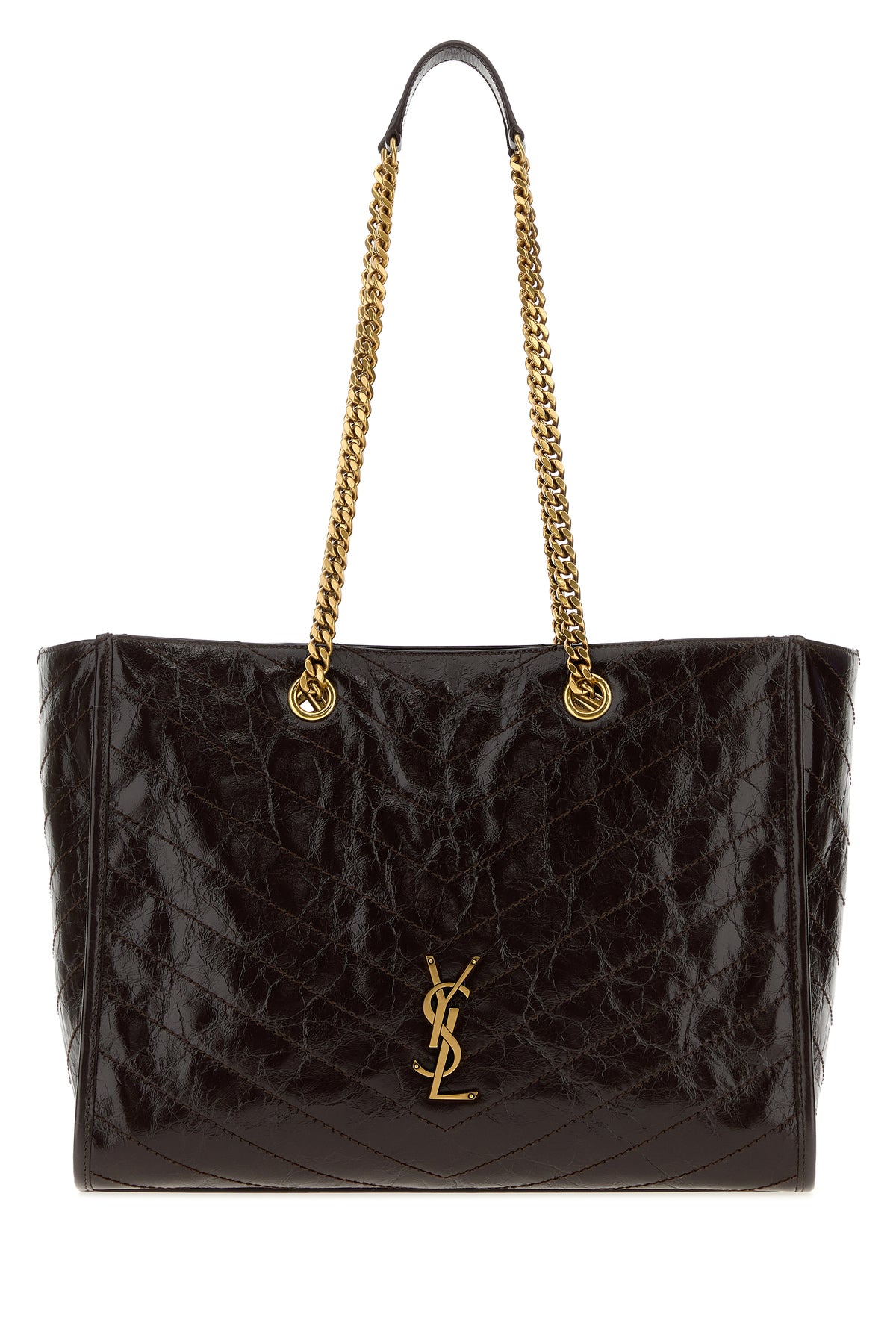 Saint Laurent Women's Leather Niki Shopping in Dark Brown - view 1