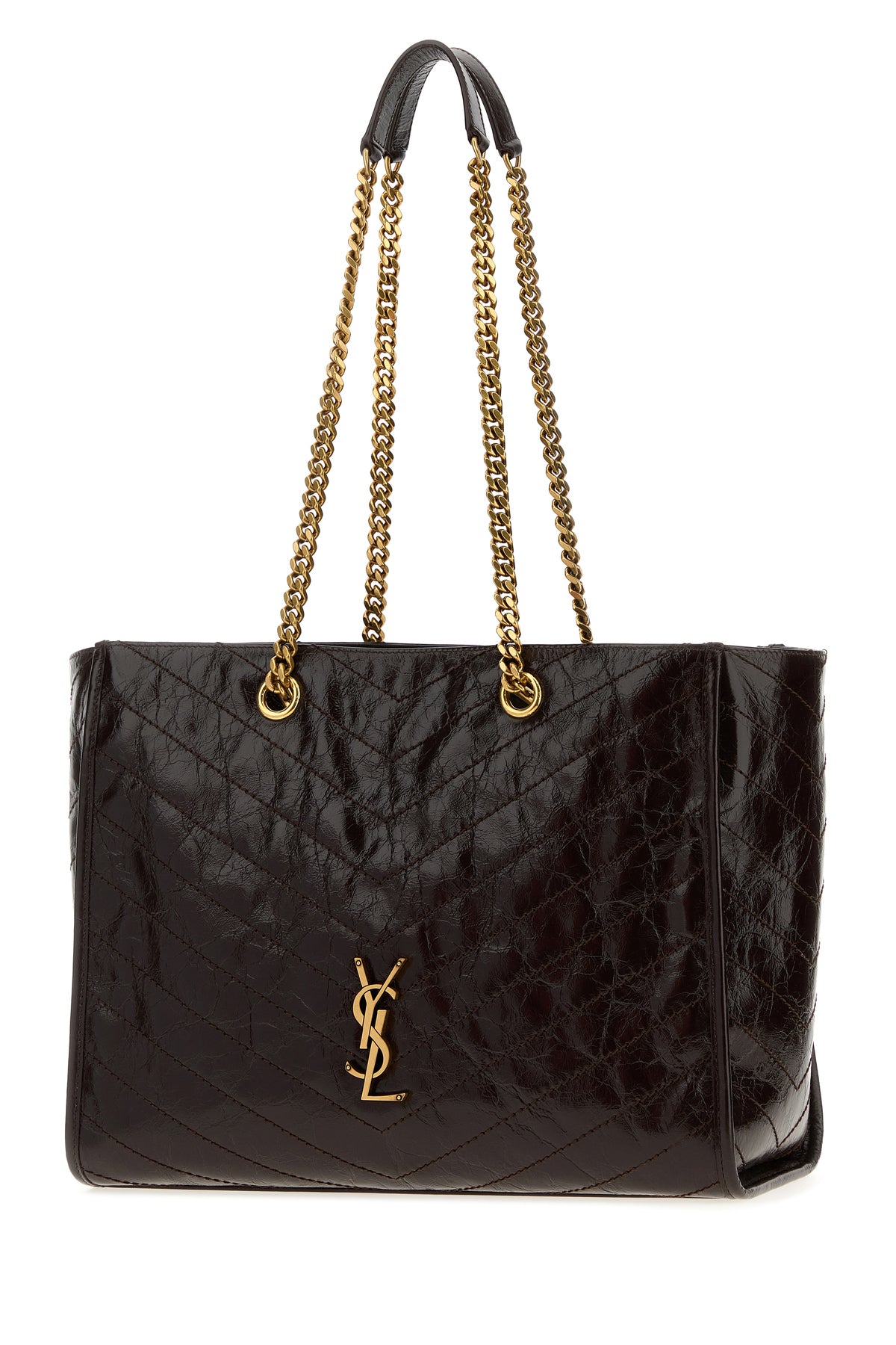 Saint Laurent Women's Leather Niki Shopping in Dark Brown - view 2