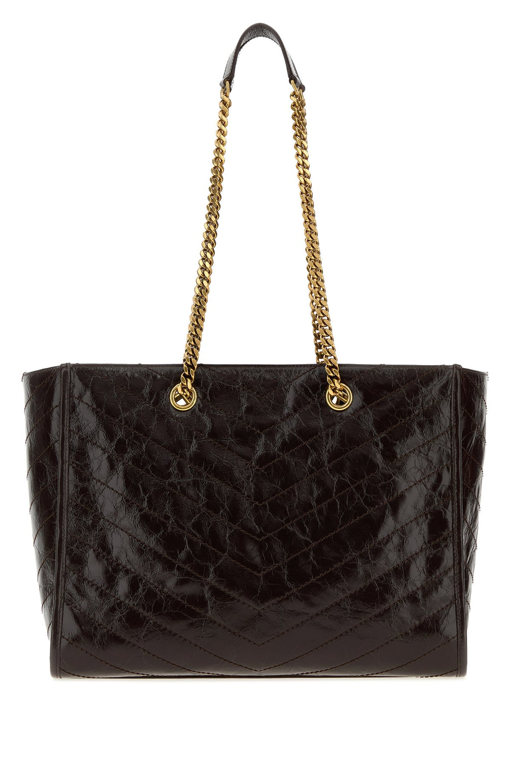 Saint Laurent Women's Leather Niki Shopping in Dark Brown - view 3