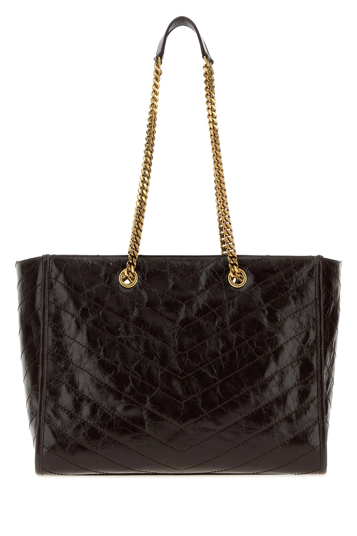 Saint Laurent Women's Leather Niki Shopping in Dark Brown - view 3