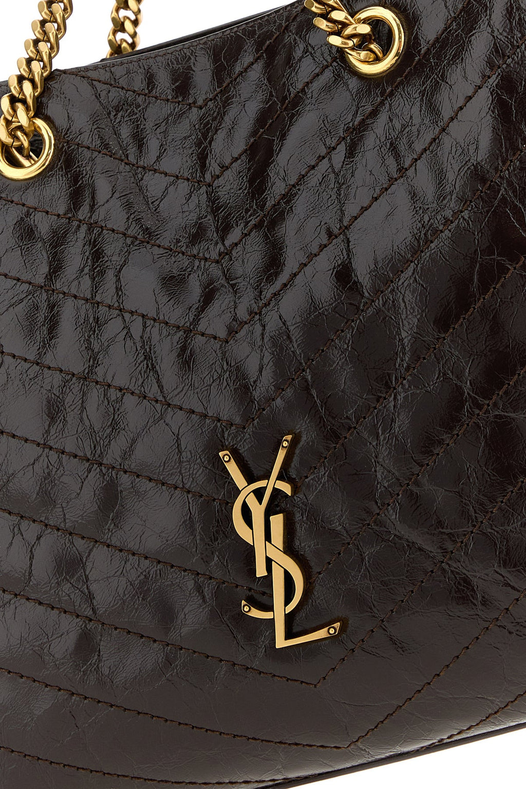 Saint Laurent Women's Leather Niki Shopping in Dark Brown - view 4