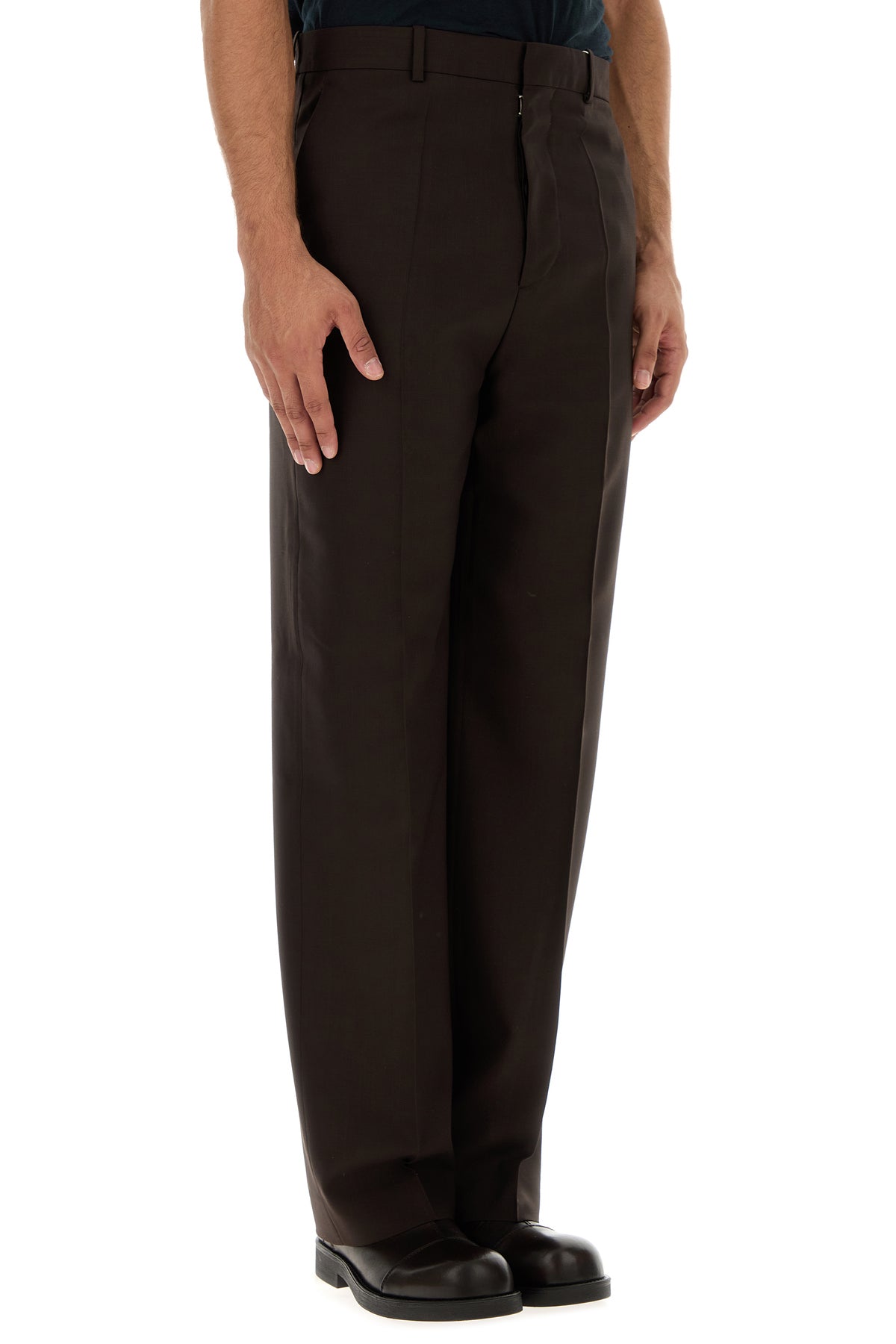 Maison Margiela Men's Wool Pants in Brown - view 3