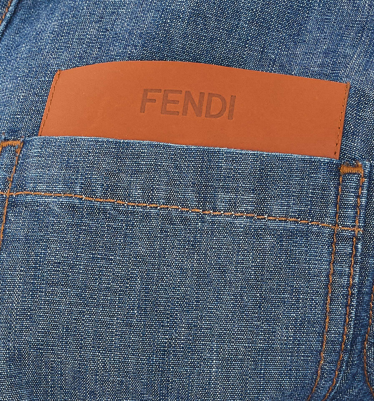 Fendi Women's Denim Dress with Fendi Maxi Patch in Denim - view 3