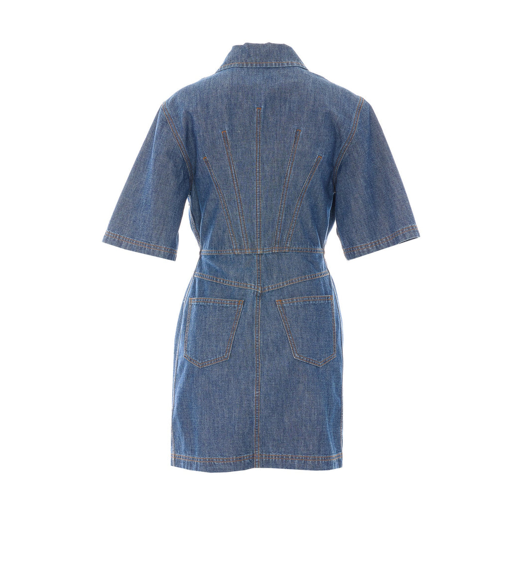Fendi Women's Denim Dress with Fendi Maxi Patch in Denim - view 2