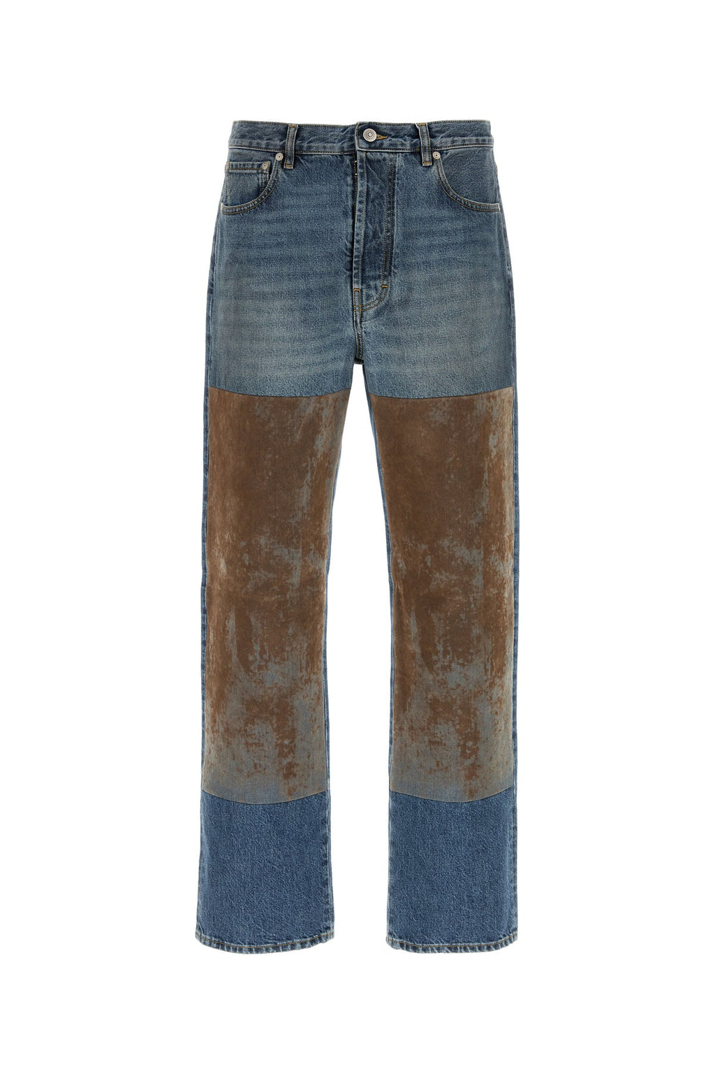 Maison Margiela Men's Cotton Denim Jeans in Blue/Brown - view 1