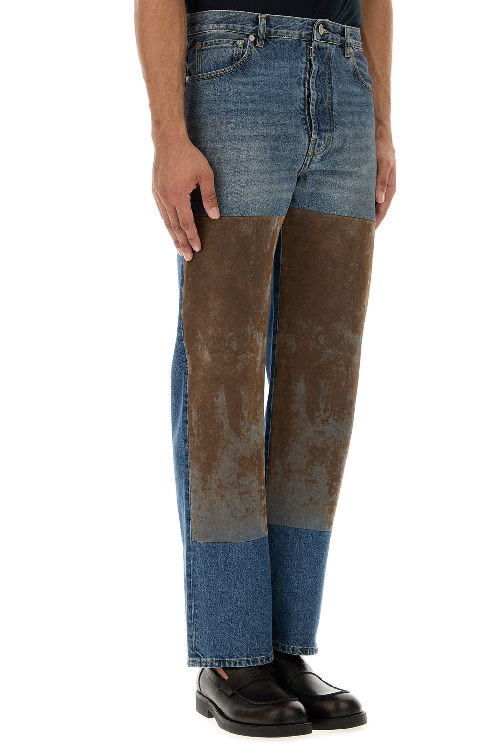 Maison Margiela Men's Cotton Denim Jeans in Blue/Brown - view 3