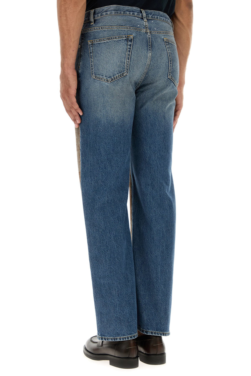 Maison Margiela Men's Cotton Denim Jeans in Blue/Brown - view 4