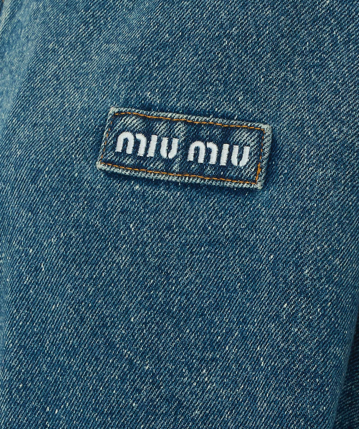 Miu Miu Women's Denim Logo Blosuon in Denim Wool - view 3