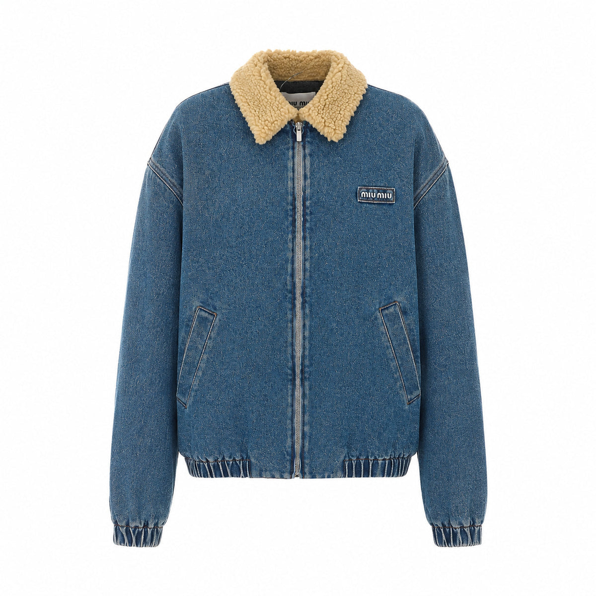 Miu Miu Women's Denim Logo Blosuon in Denim Wool - view 1