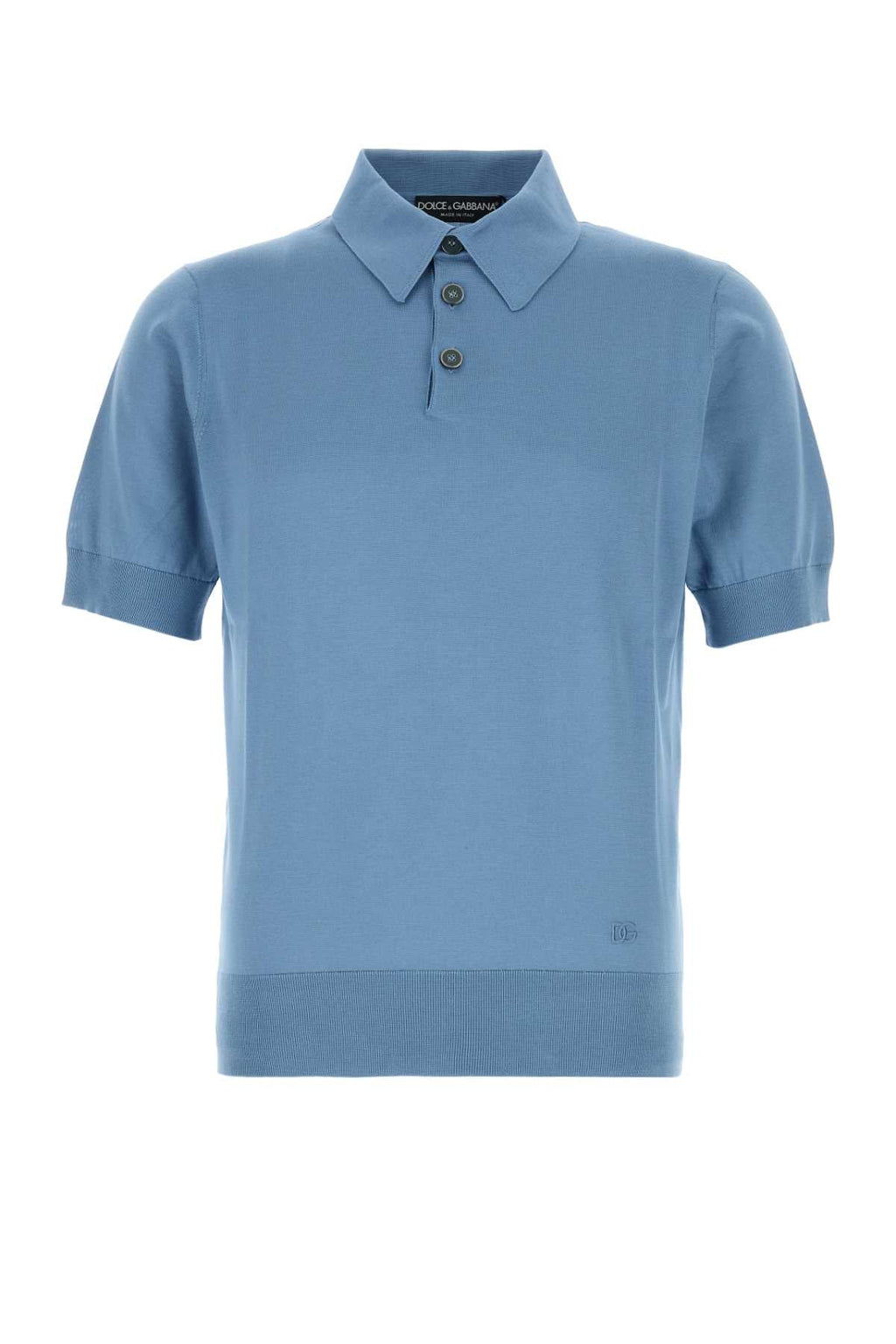 Dolce＆gabbana Men's Cotton Polo Shirt in Light Blue - view 1